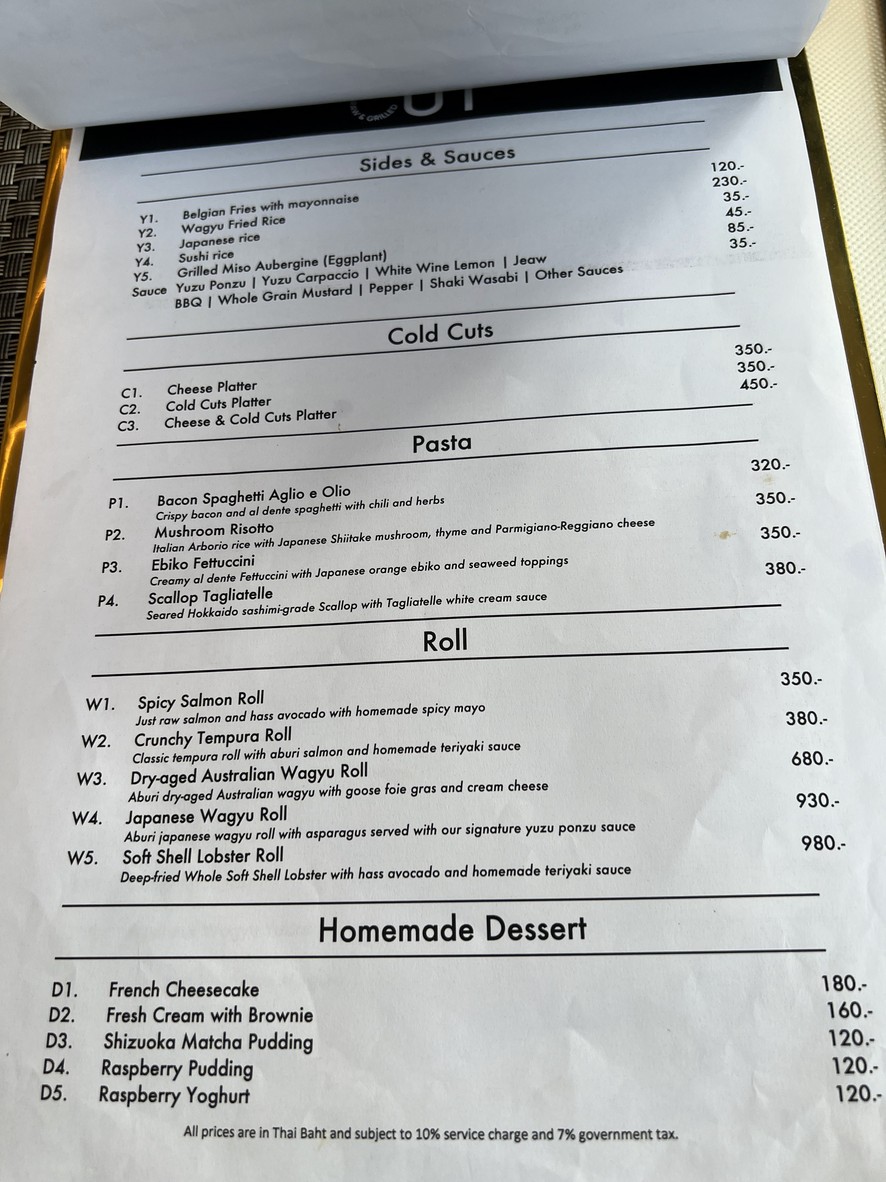 CUT Raw & Grilled menu 3