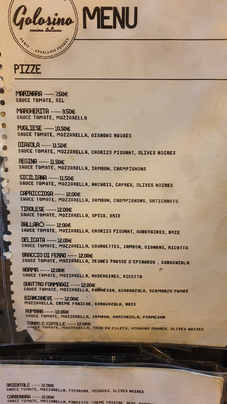 Golosino menu 1