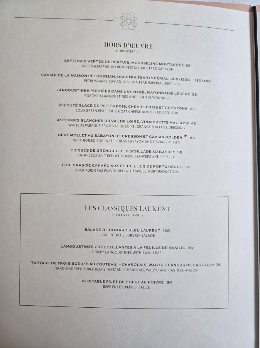 Laurent menu 2
