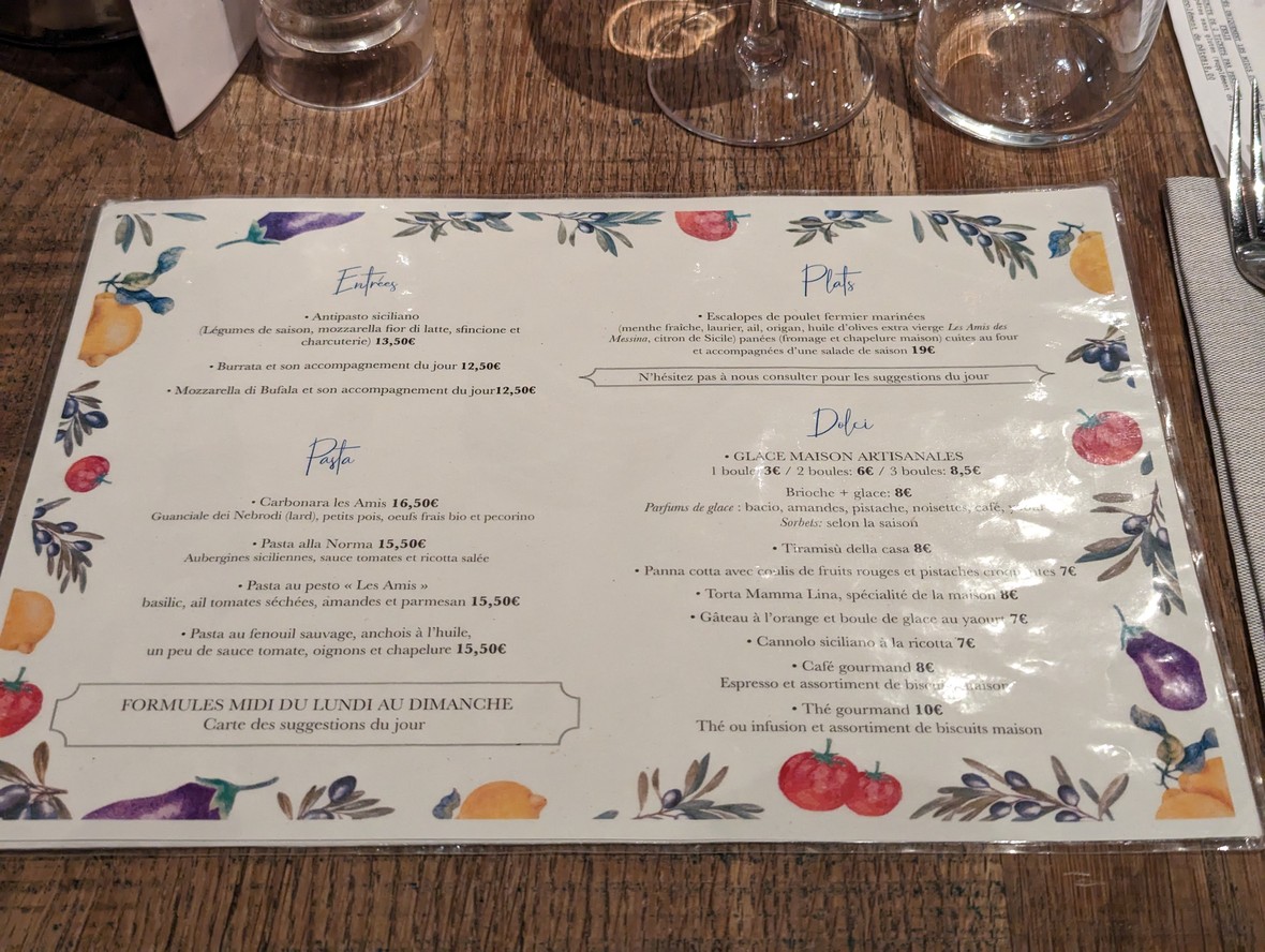 Les Amis Des Messina menu 3