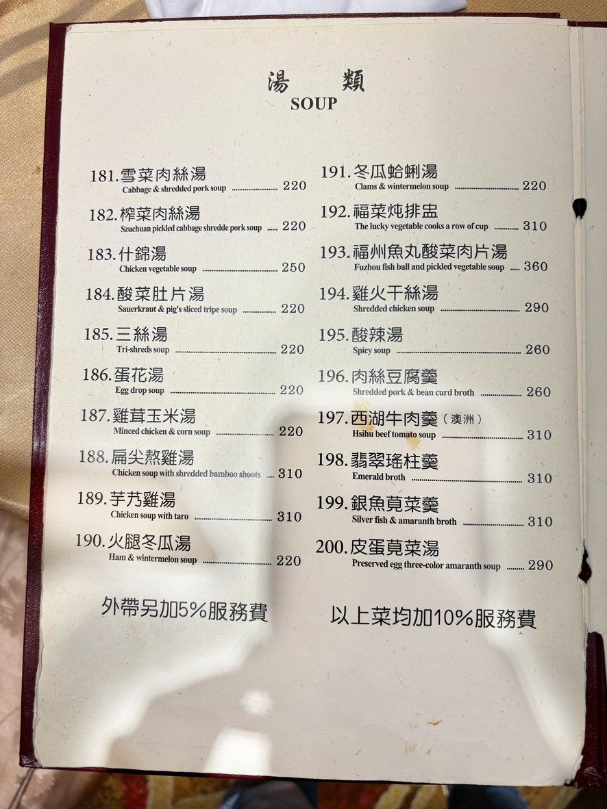 Xiáng fú cāntīng menu 2