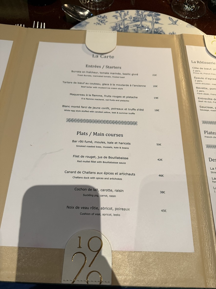 Restaurant & Bar 19.20 by Norbert Tarayre menu 3