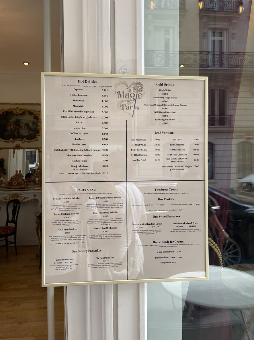 La Magie de Paris menu 2