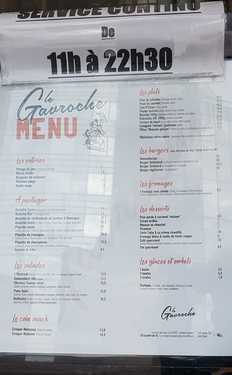 Le Gavroche 92 menu 1