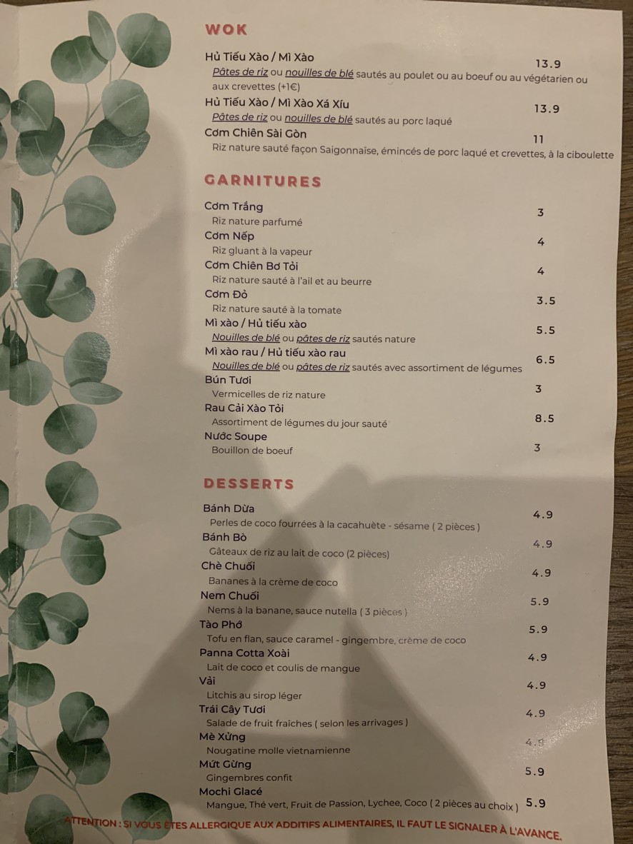 La Maison de Diep menu 3