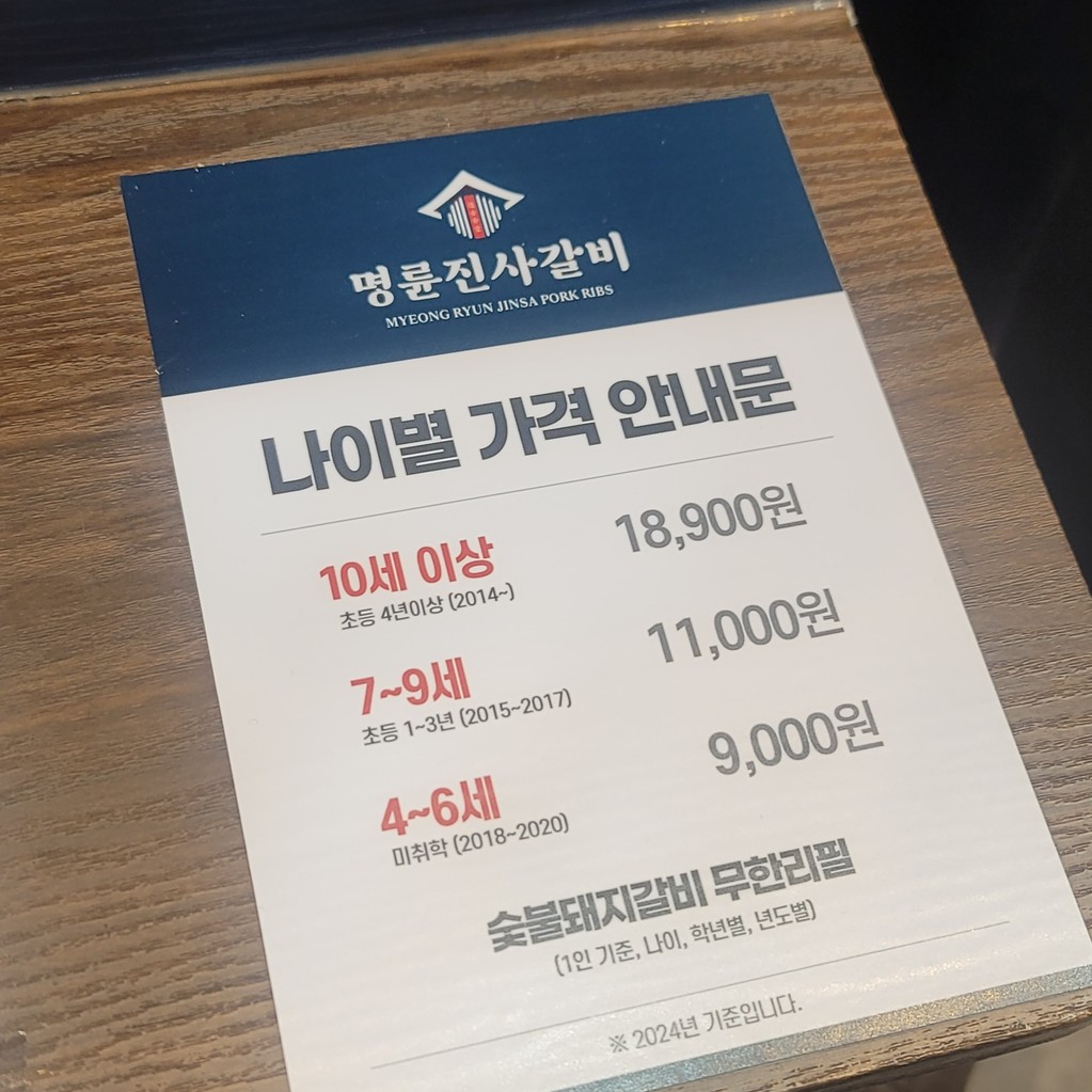 명륜진사갈비 풍동점 menu 2