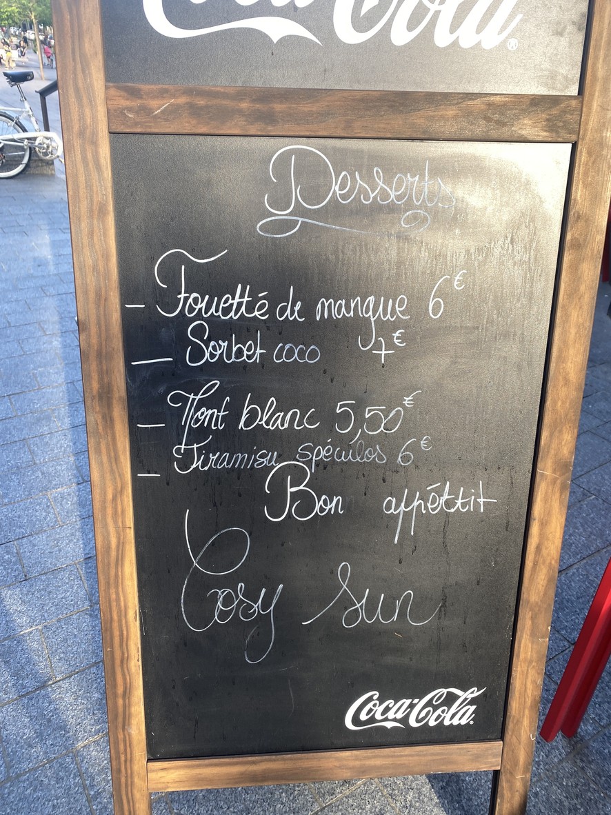Cosy Sun menu 2