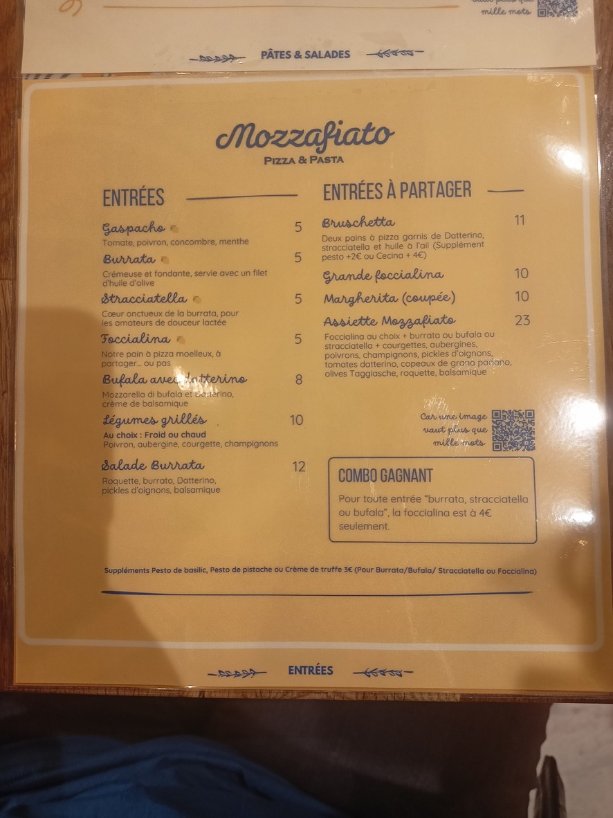 Mozzafiato Paris – Pizzeria Artisanale 11e Arrondissement menu 2