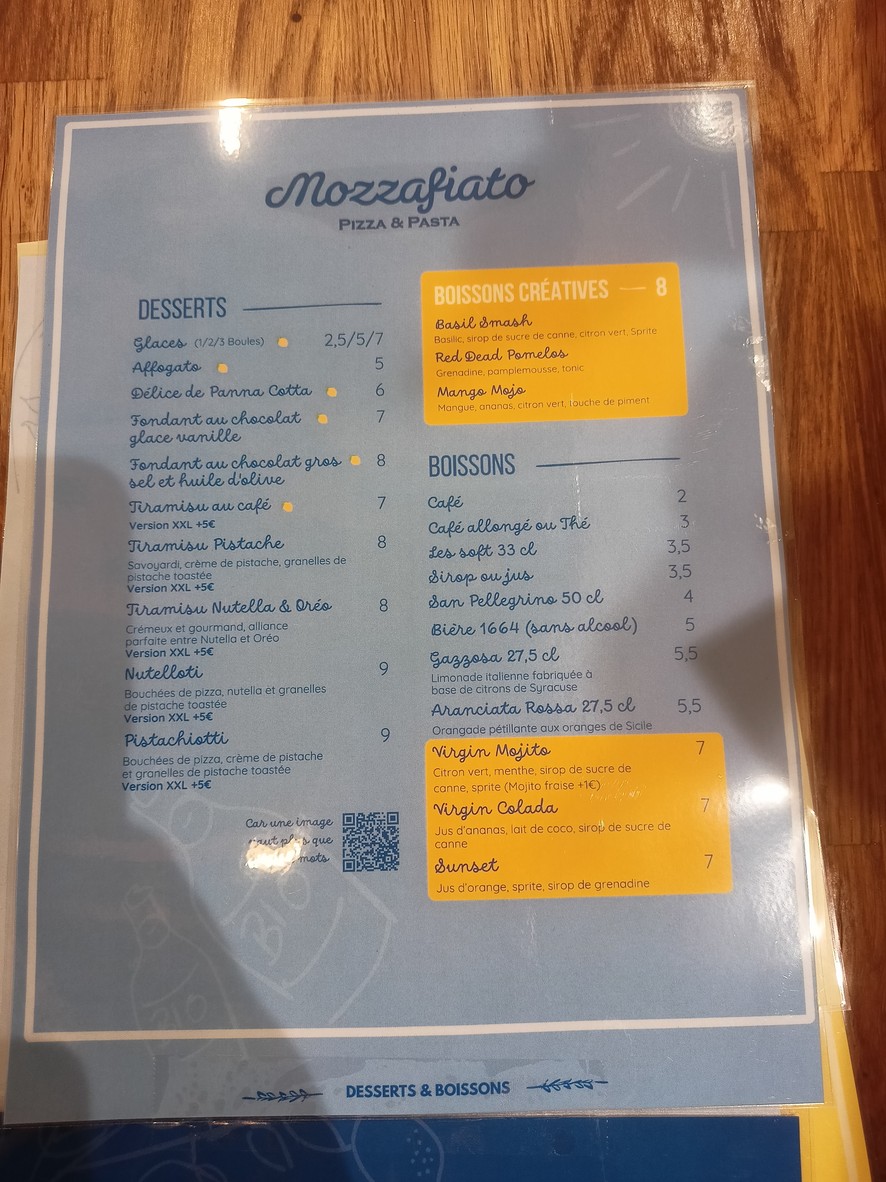 Mozzafiato Paris – Pizzeria Artisanale 11e Arrondissement menu 4