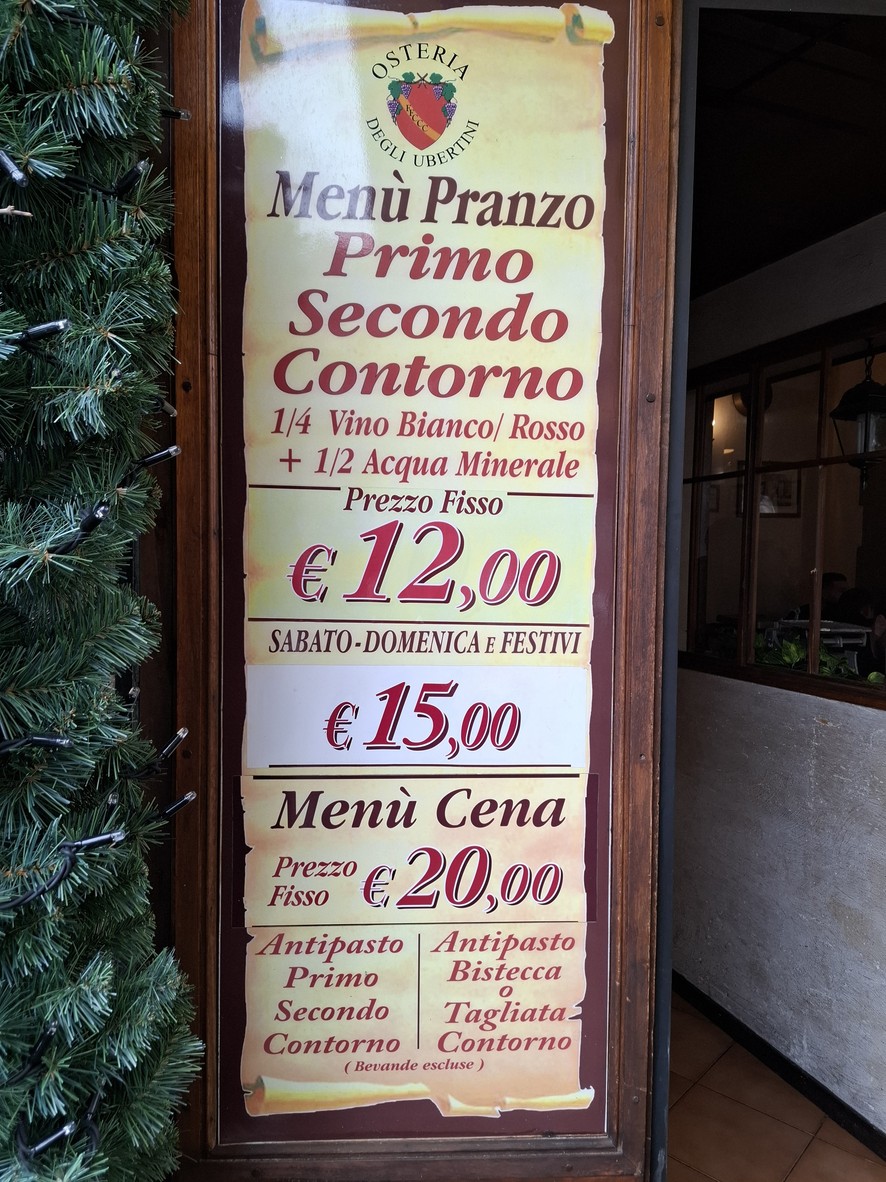 Osteria Degli Ubertini menu 1