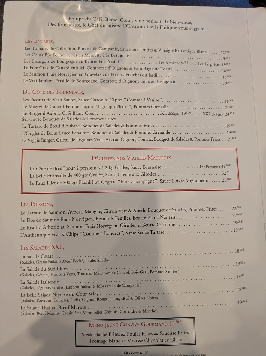 Café 108 menu 1