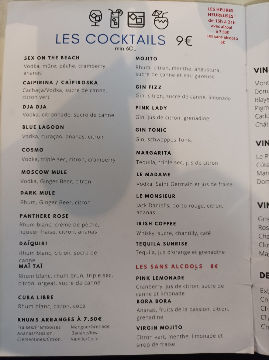 Madame Monsieur menu 3