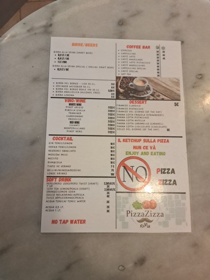 Pizza Zizza menu 2