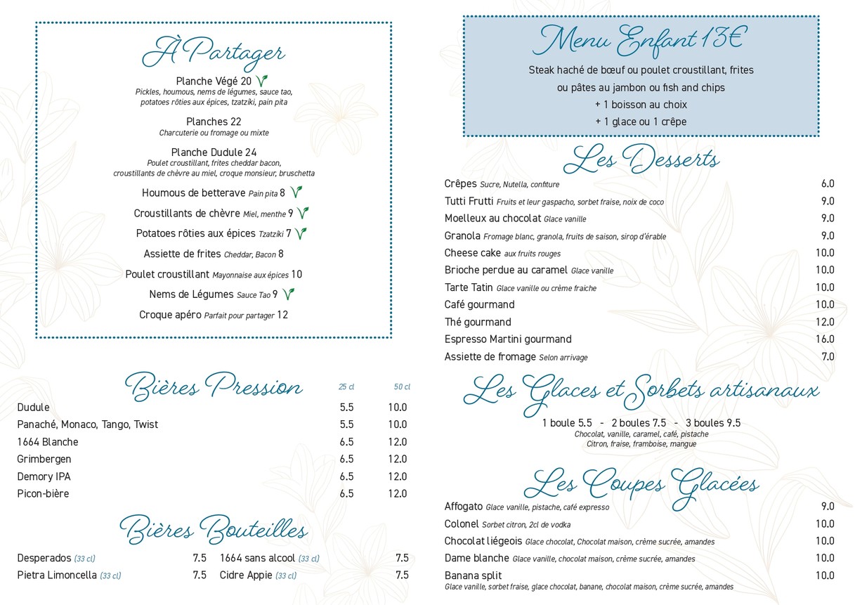 Dudule menu 3