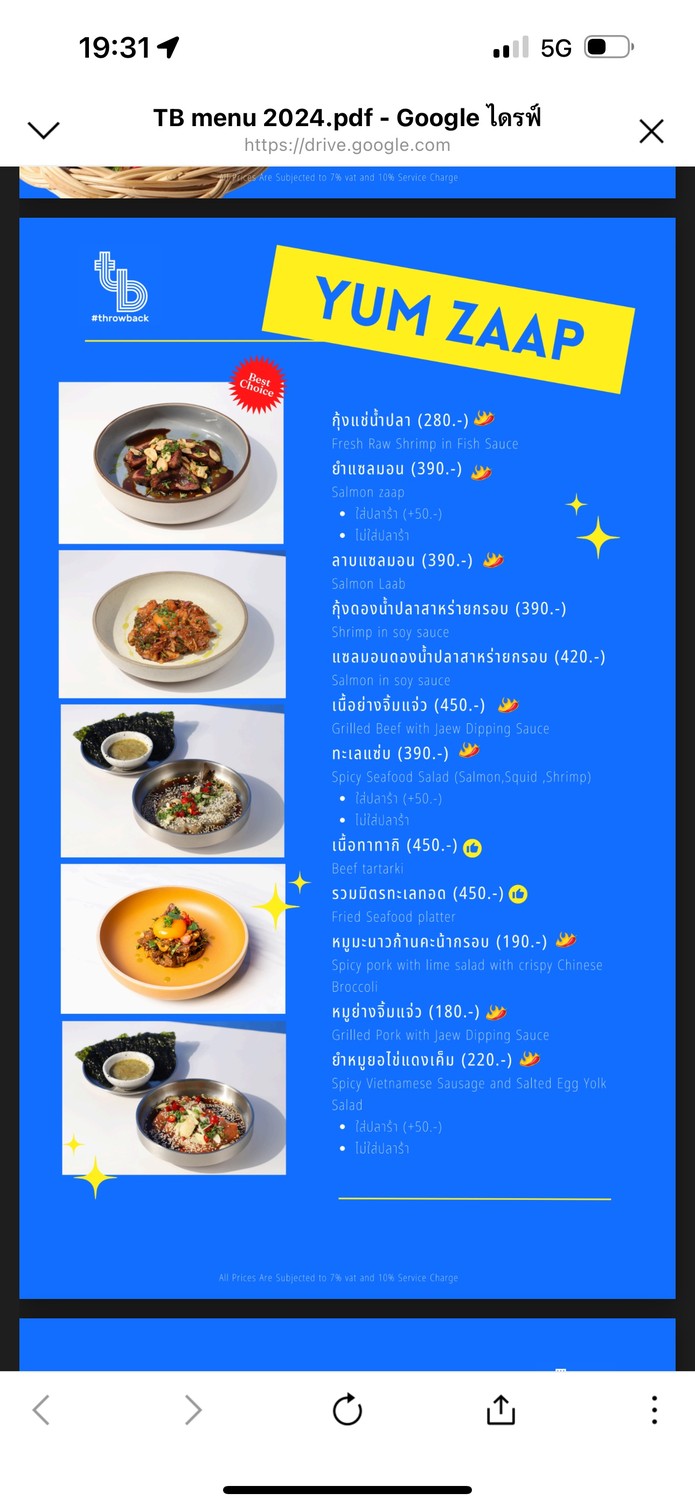 Throwback.bkk Rooftop Bar menu 4