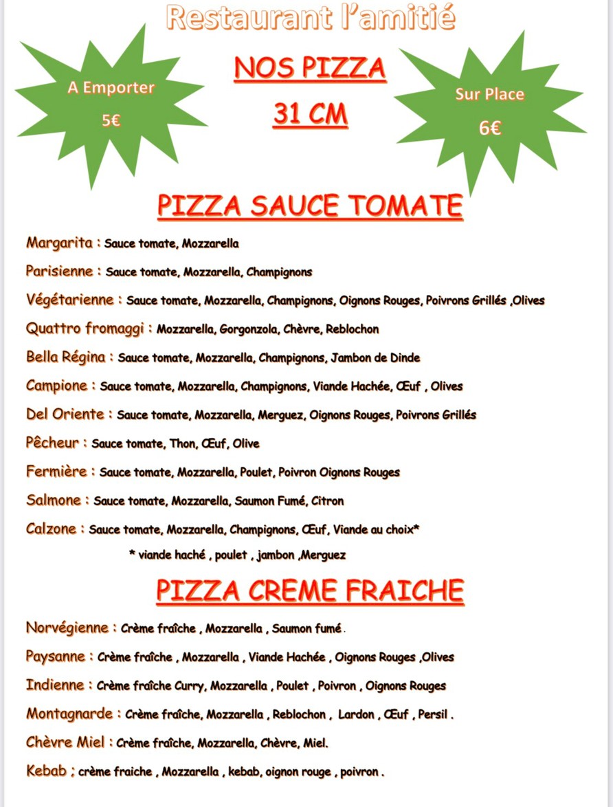 Bar de L'Amitié menu 2