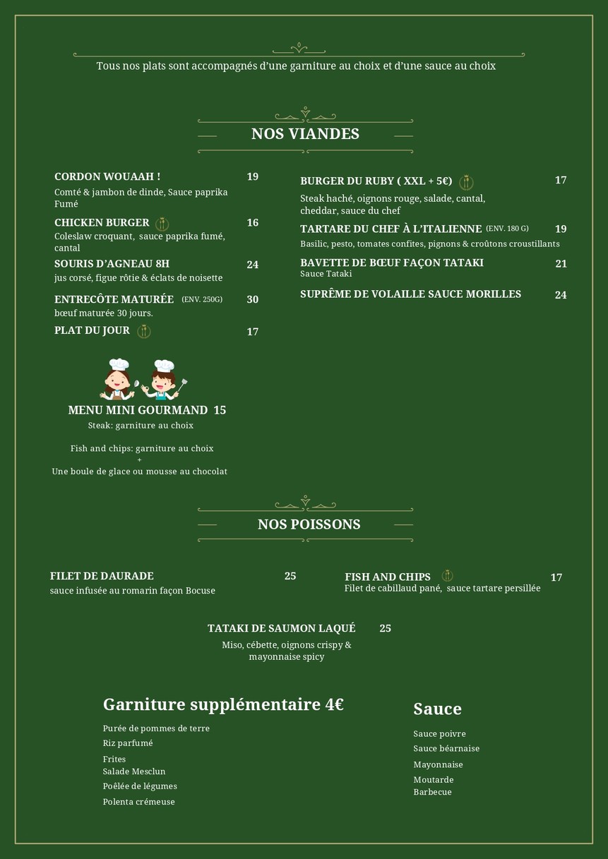 RUBY menu 2
