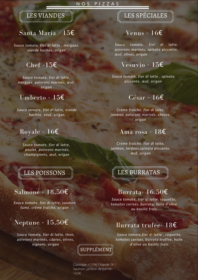 Pizzeria Santa Maria menu 2
