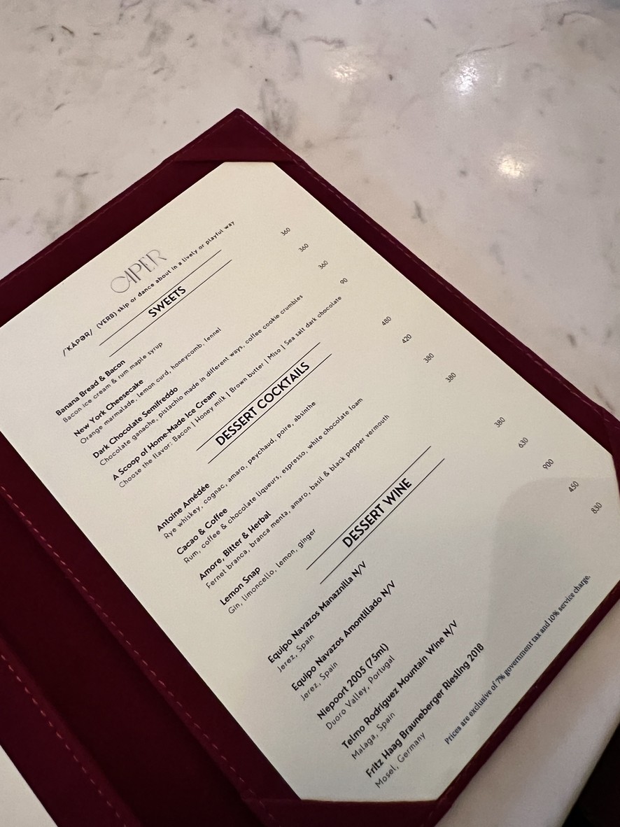Caper by Dan Bark menu 2