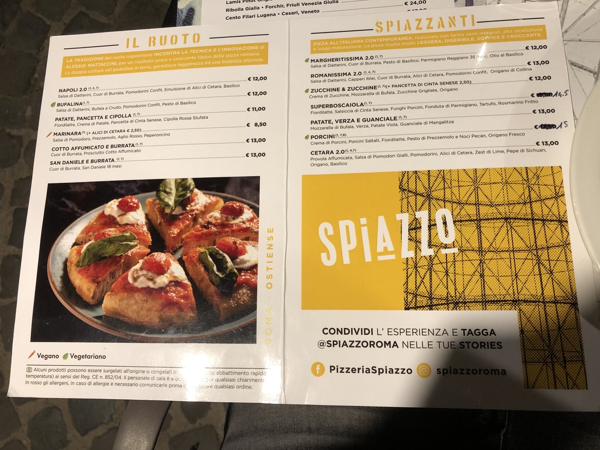 Spiazzo - Pizzeria - Roma menu 2