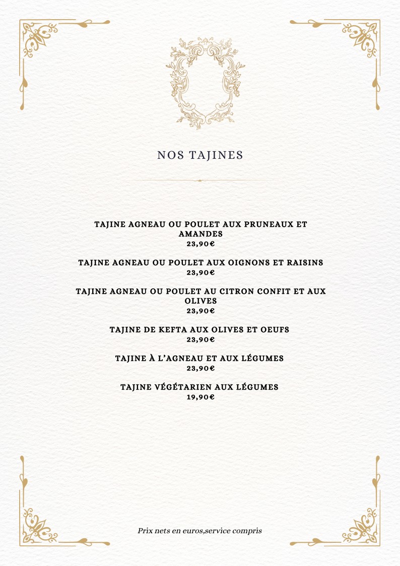 L'Étoile Longchamp menu 2
