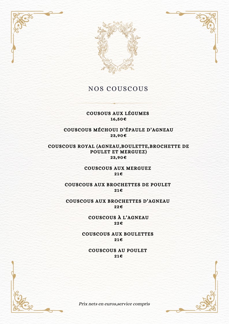 L'Étoile Longchamp menu 3