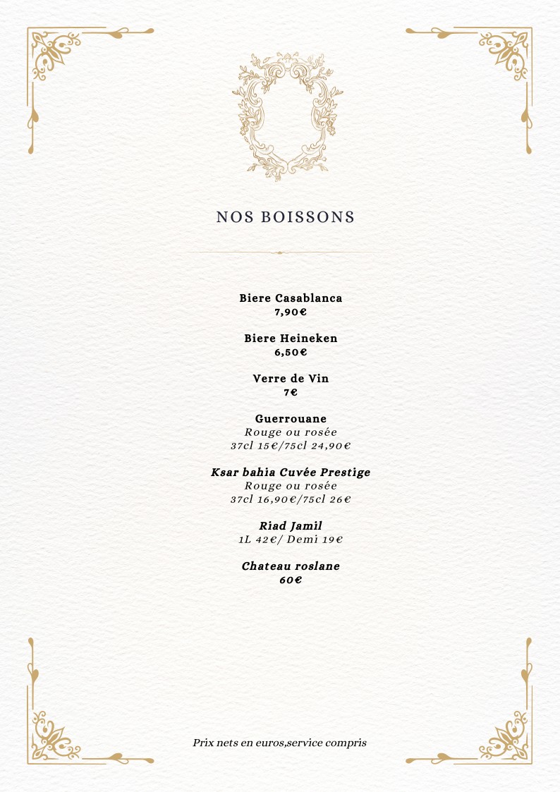 L'Étoile Longchamp menu 7