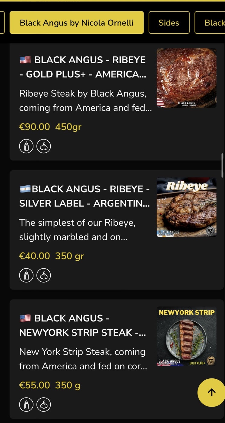 Ornelli Black Angus Steakhouse menu 2