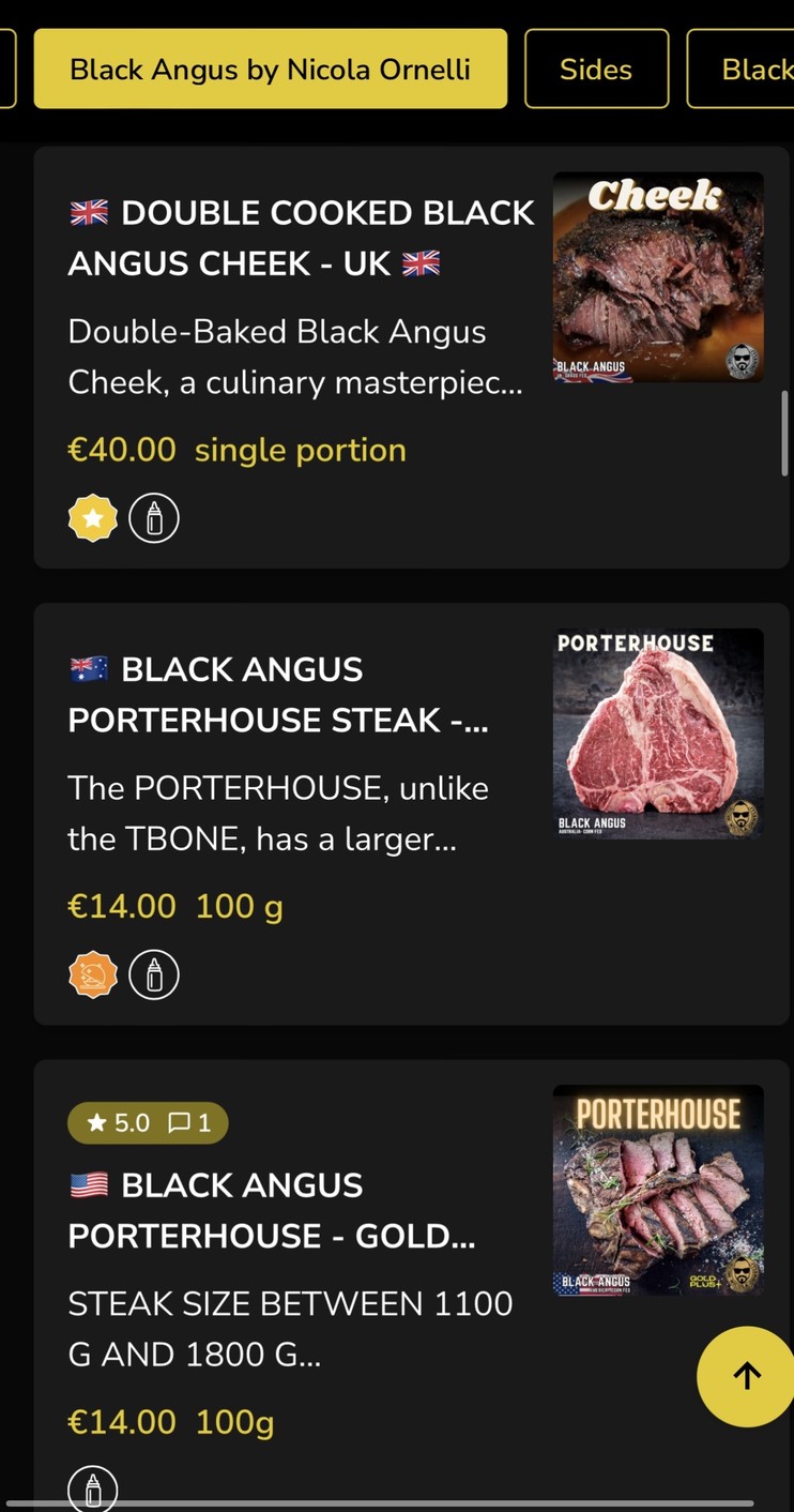 Ornelli Black Angus Steakhouse menu 3