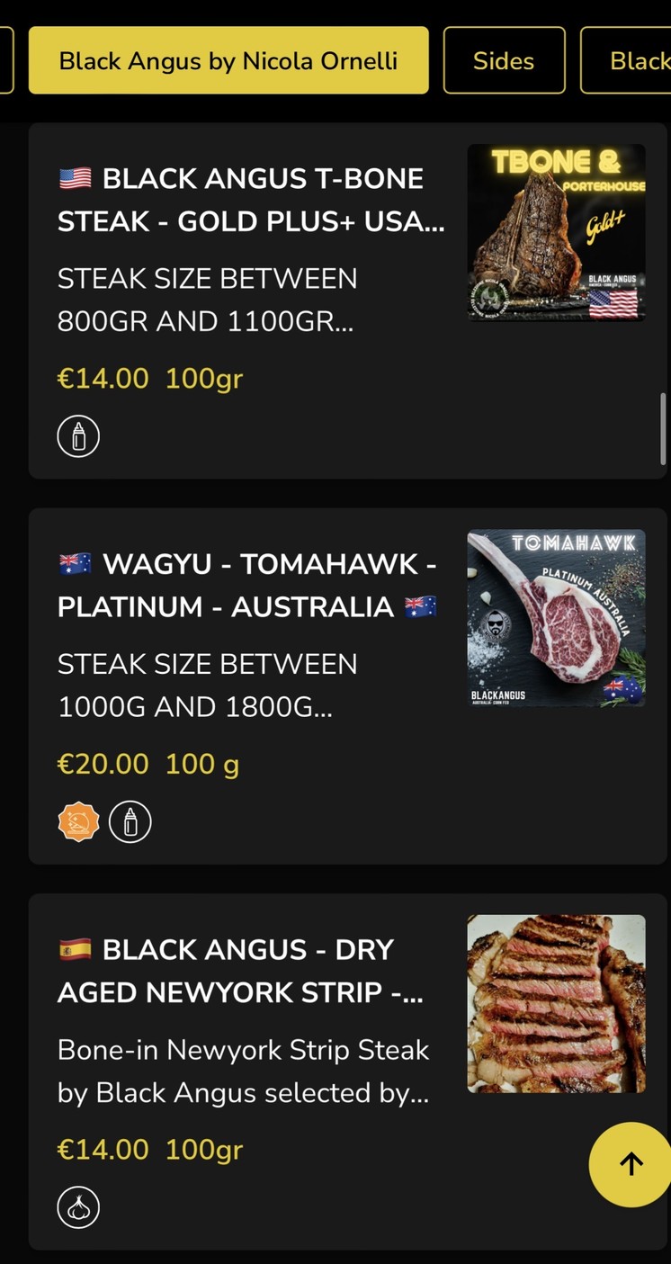 Ornelli Black Angus Steakhouse menu 4