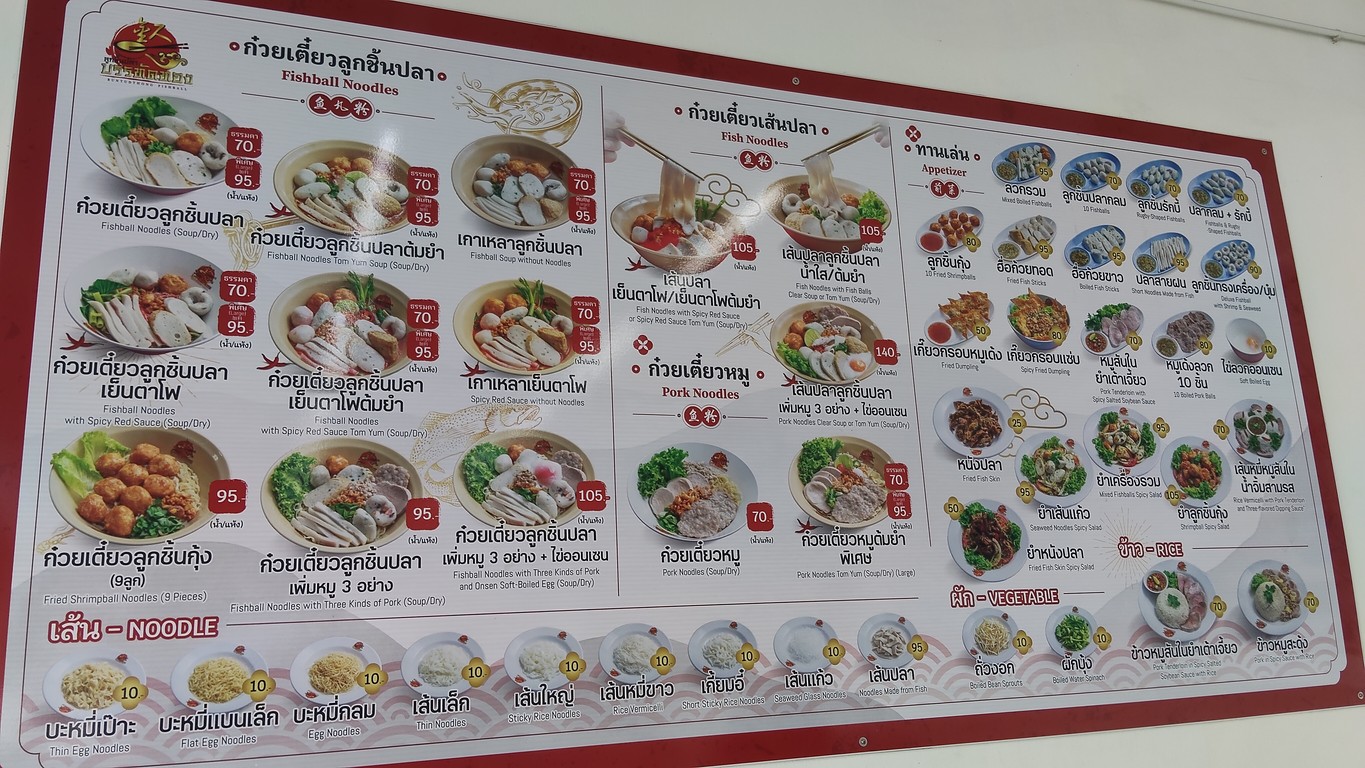 Luk Chin Pla Banthat Thong Tee 1 JS.100 Sakha Phrannok menu 1
