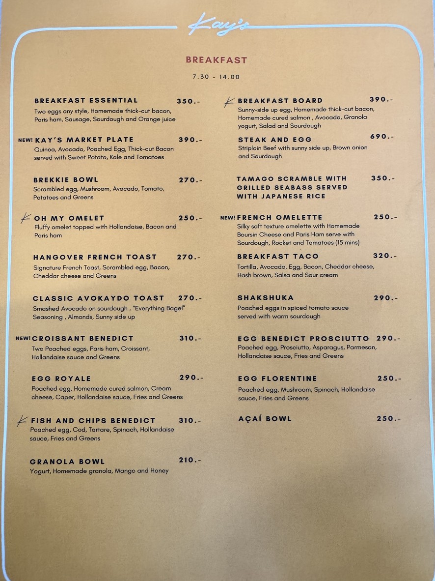 Kay’s Sukhumvit 49 menu 1