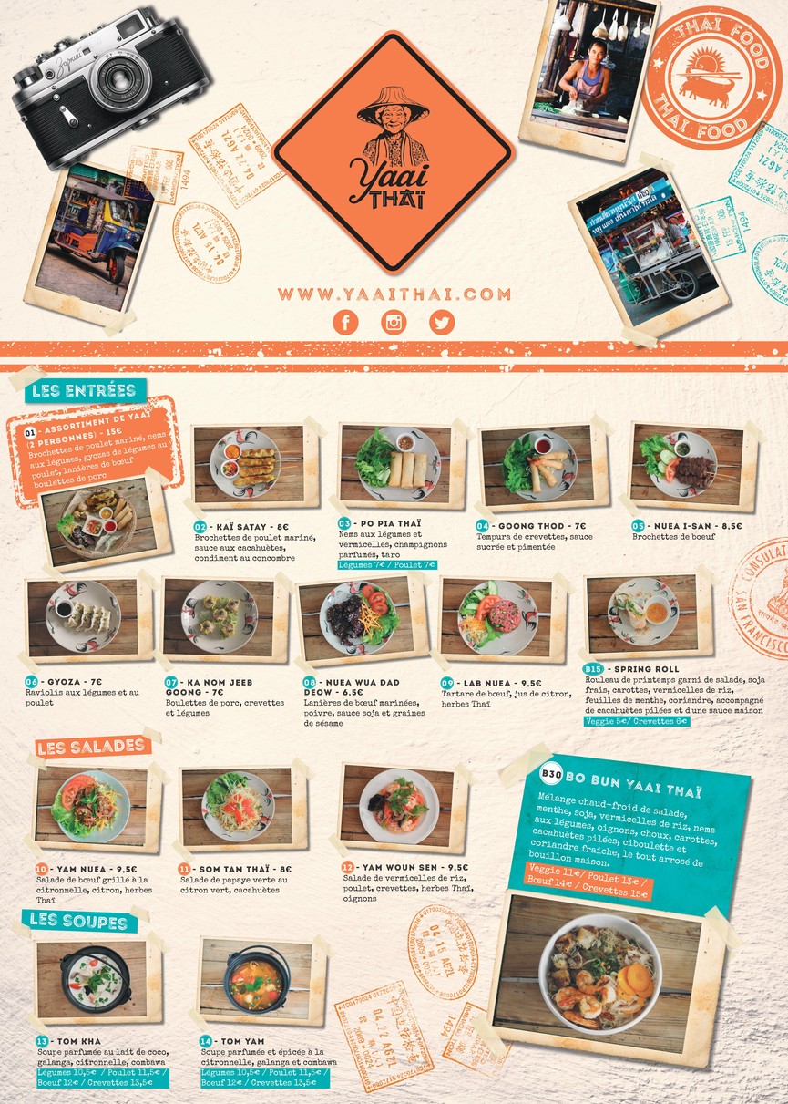 Yaai Thaï Daguerre menu 1