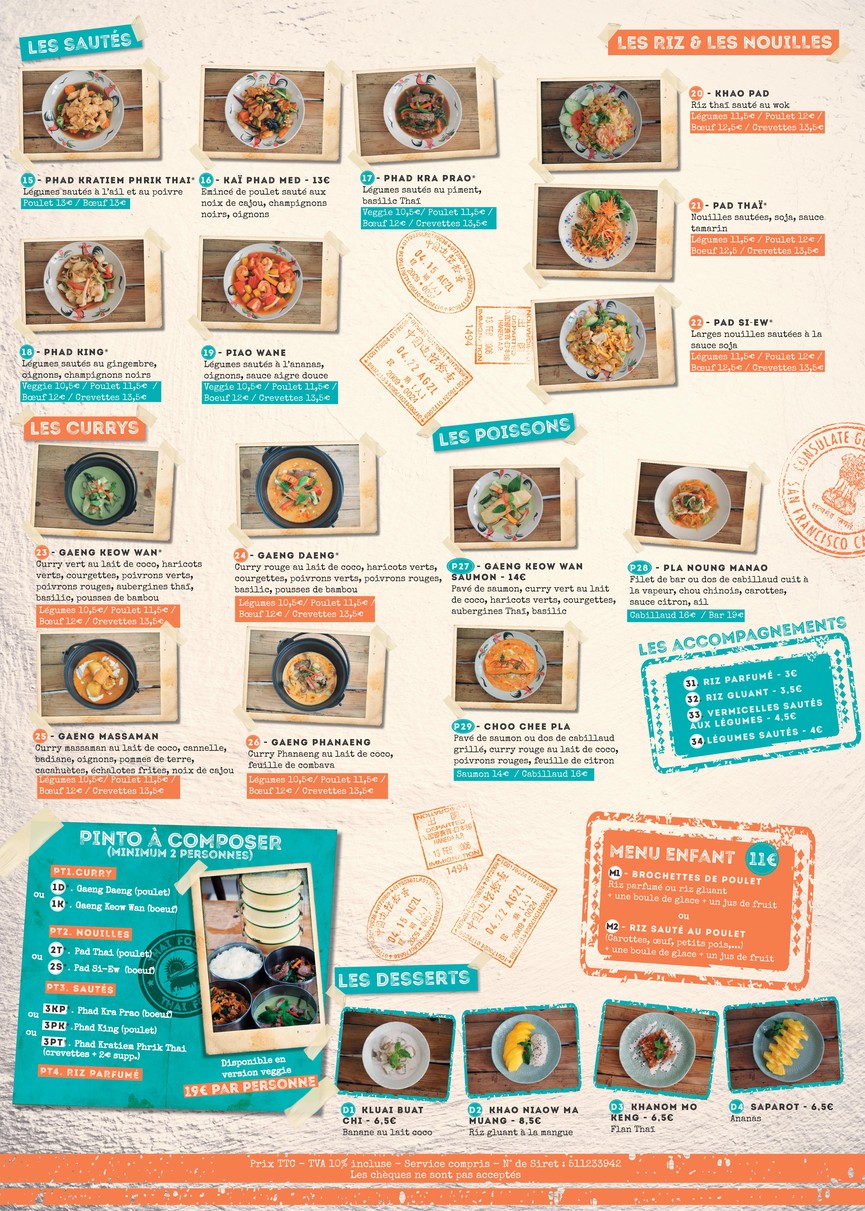 Yaai Thaï Daguerre menu 2