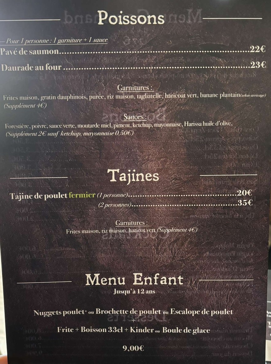 La Ferme Grill menu 3