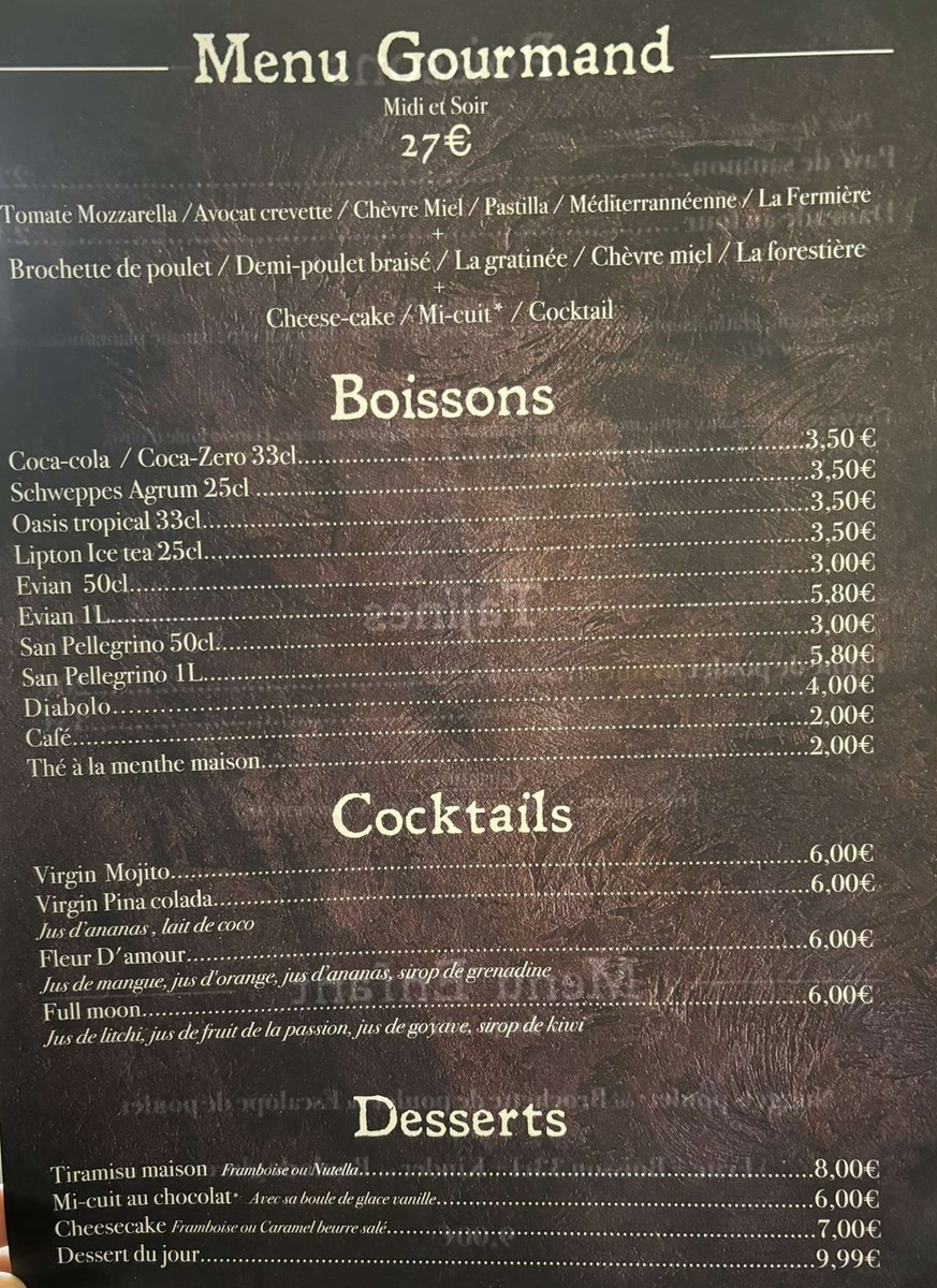 La Ferme Grill menu 4