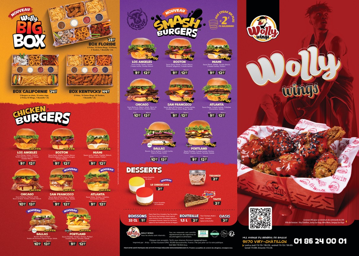 Wolly Wings® Argenteuil menu 2