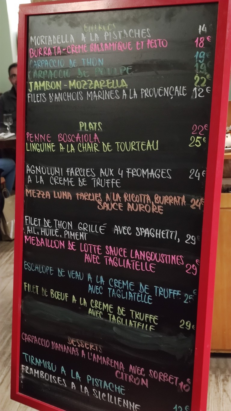 Visconti Madeleine menu 2