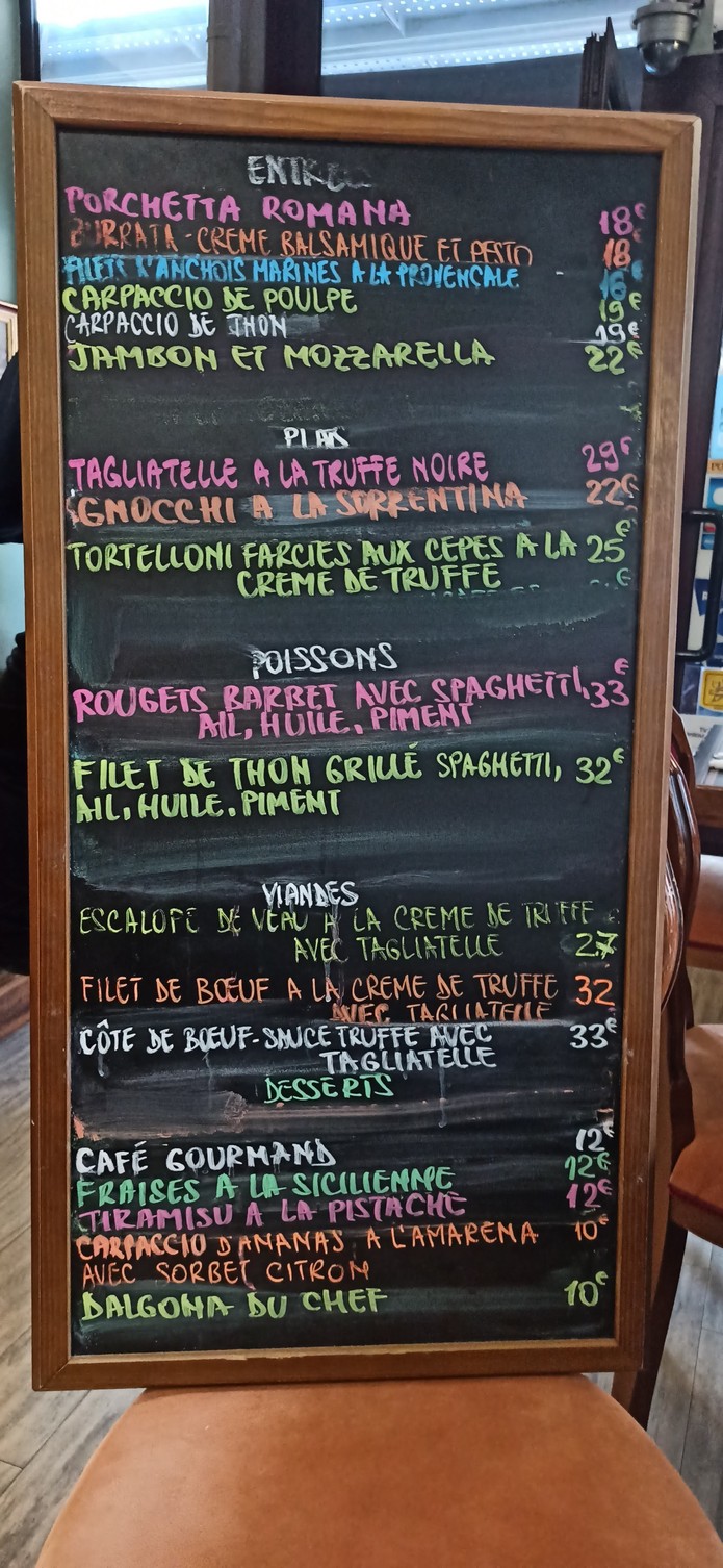 Visconti Madeleine menu 3