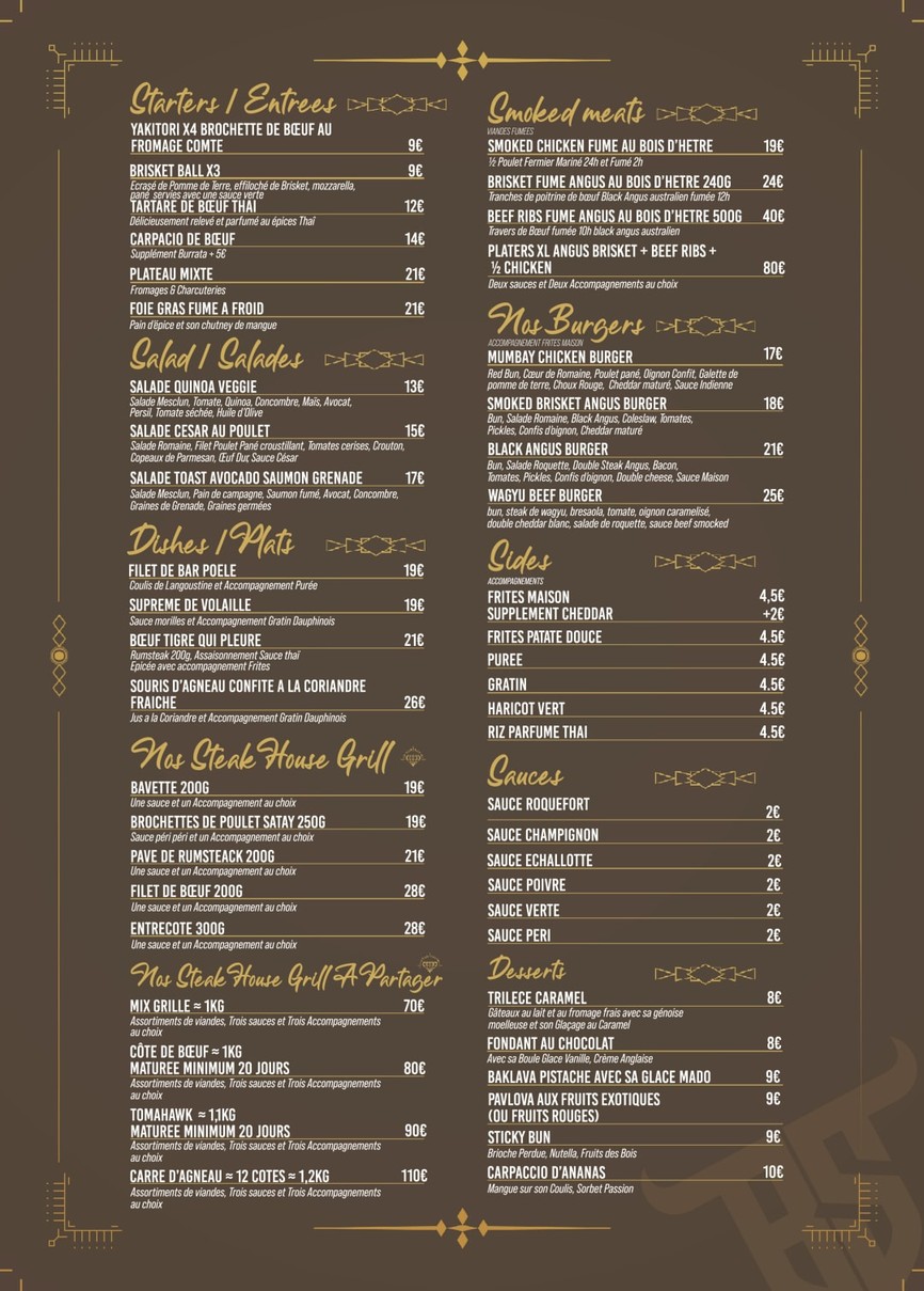 BEEF SMOKED GRILL menu 1
