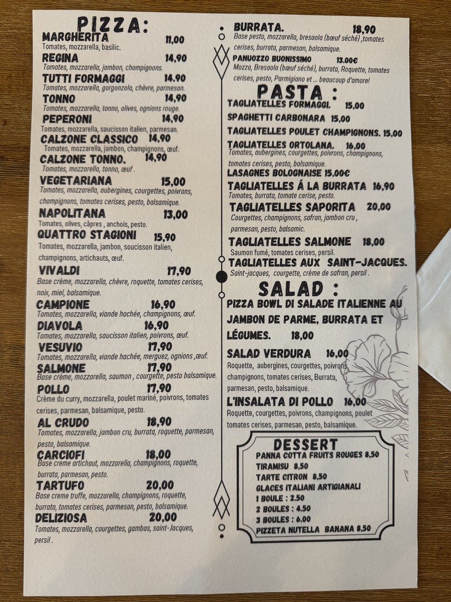 #PIZZAGRAM menu 2