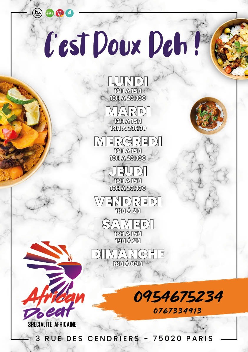 African Do Eat menu 1