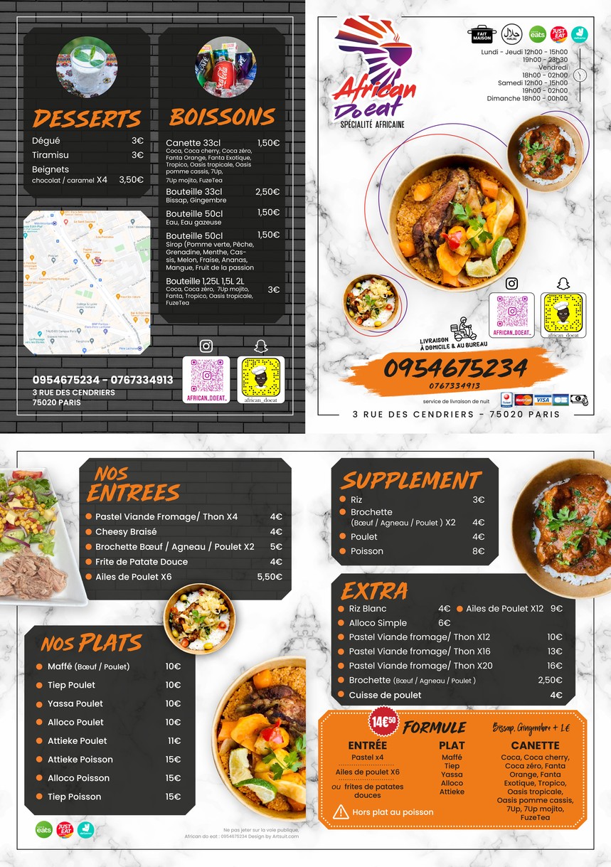 African Do Eat menu 2