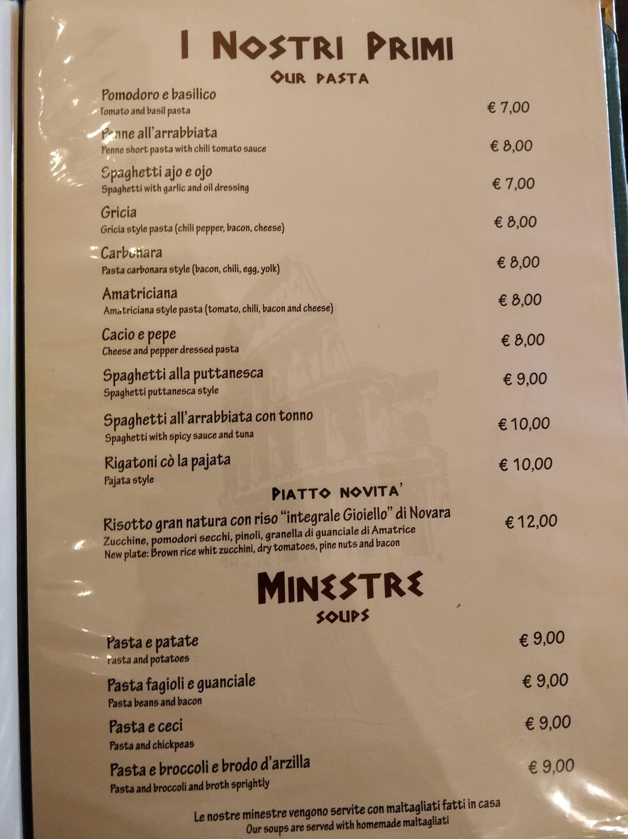 Trattoria Sapori Di Casa menu 2