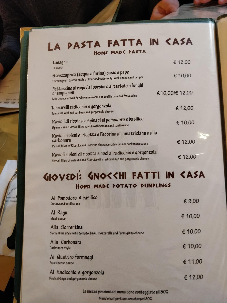 Trattoria Sapori Di Casa menu 3