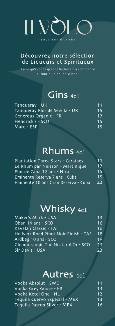 ILVOLO BAR ROOFTOP menu 2