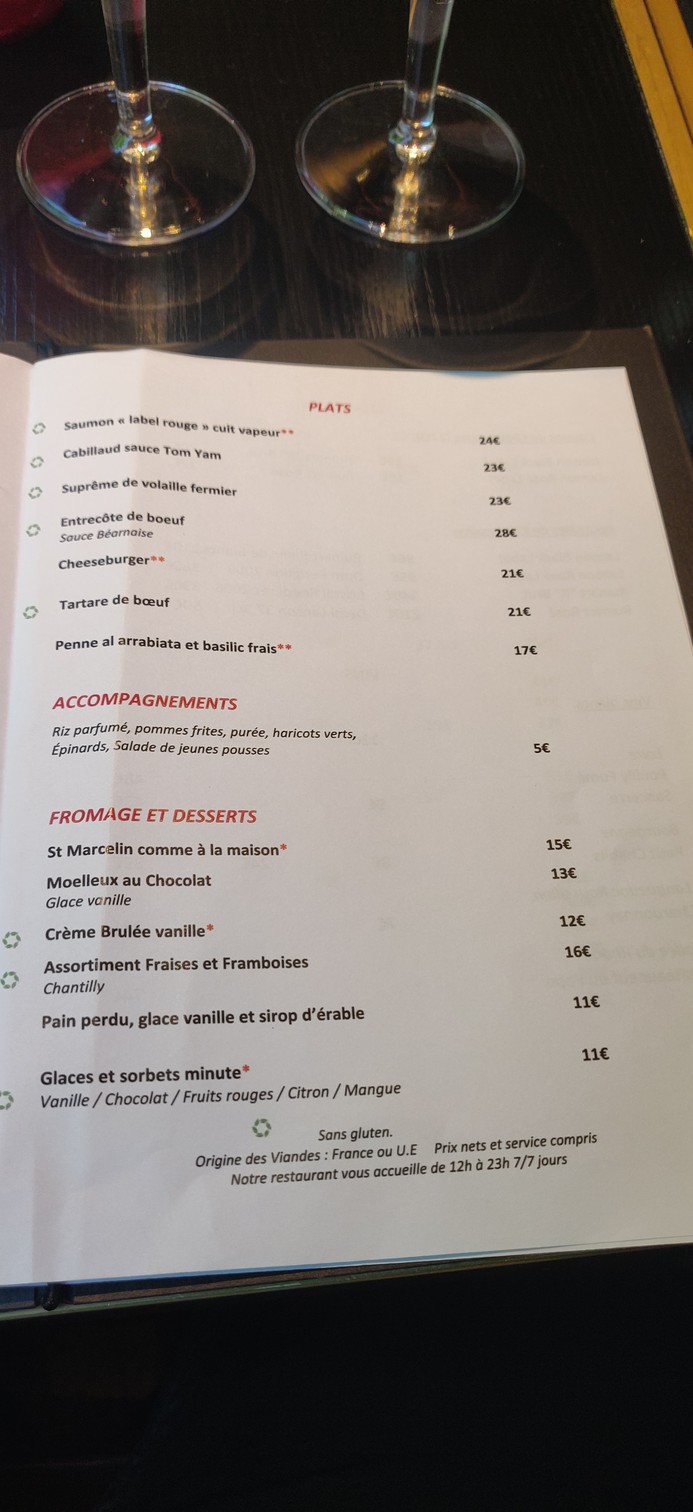 Bar de l’Entracte menu 2