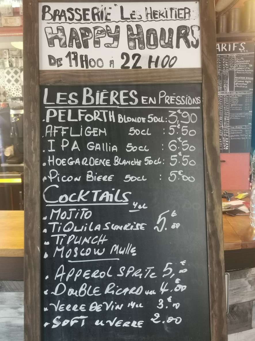 Les Héritiers menu 2