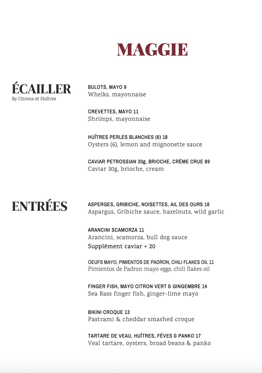 Maggie menu 1