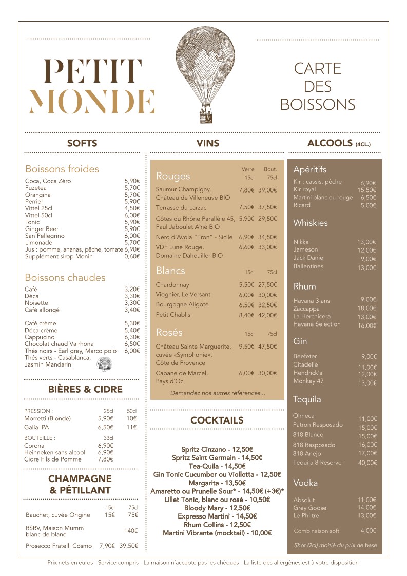 Petit monde menu 1